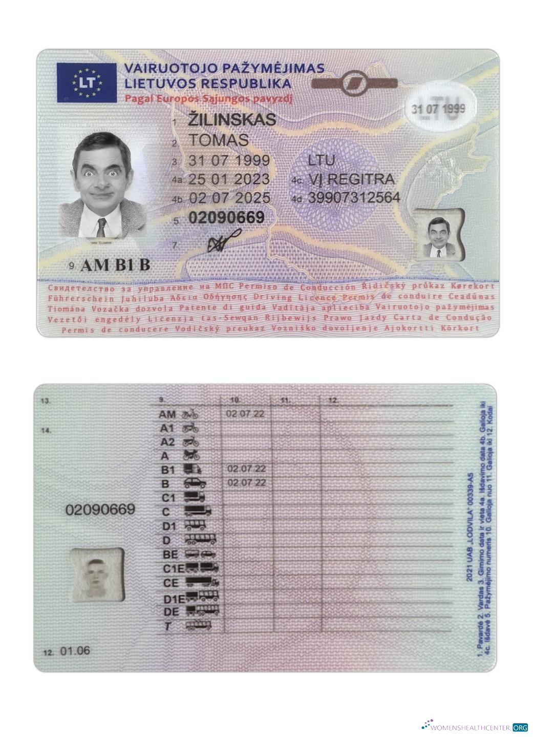 download Lithuania driving license 2023 present